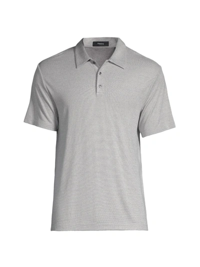 Shop Theory Men's Bron C Anemone Polo Shirt In Grey Multi