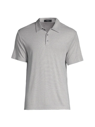 Theory Bron C. Anemone Regular Fit Polo Shirt In Grey Multi