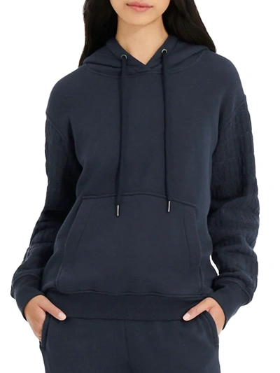 Shop Ugg Tatiana Logo Sleeve Hoodie In Onyx