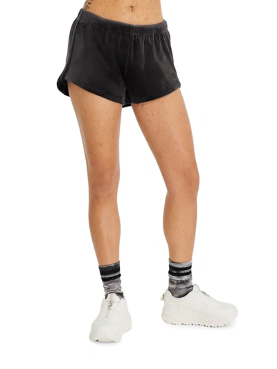 Shop Ugg Hansley Velour Shorts In Charcoal