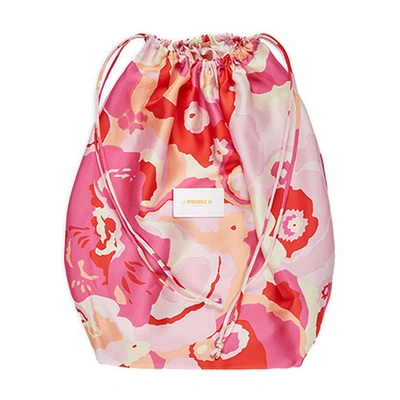 Shop La Doublej Silk Sack Bag In Peonia Rosa