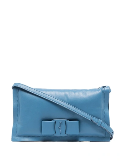 Shop Ferragamo Viva Mini Bag In Blue