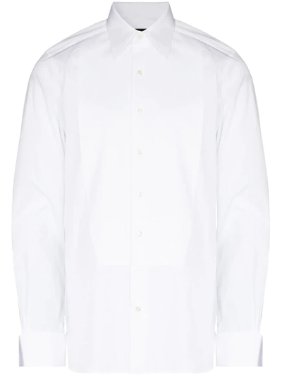 Shop Tom Ford Tuxedo Cotton Shirt In White