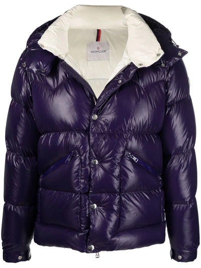 Shop Moncler Coutard Hooded Puffer Jacket In Purple