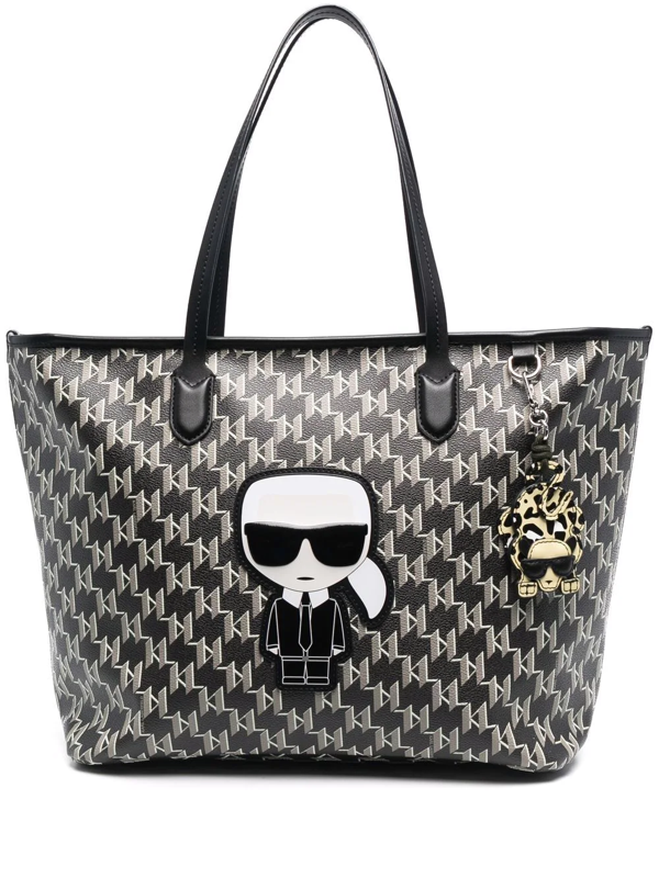 Karl Lagerfeld K/ikonik Monogram Tote Bag In Black | ModeSens