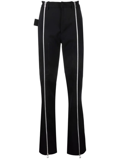 Shop Bottega Veneta Zip-detail High-waist Trousers In Black