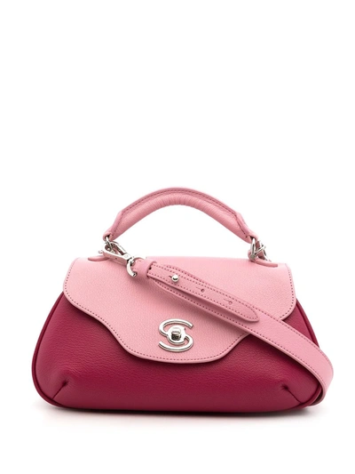 Shop Shiatzy Chen Colourblock Shoulder Bag In Pink