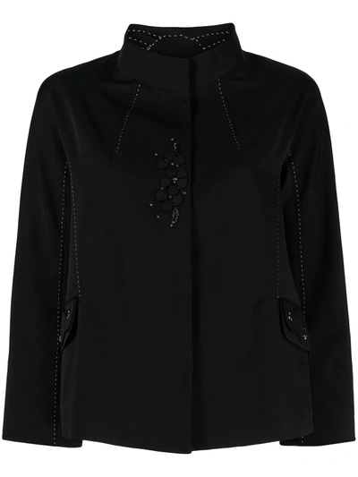 Shop Shiatzy Chen Appliqué Detailing Jacket In Black