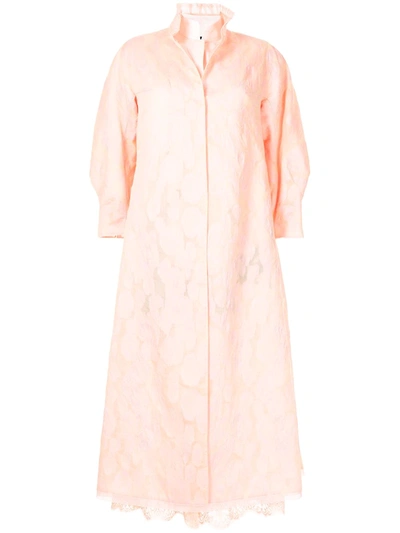 Shop Shiatzy Chen Jacquard Twin Set Coat In Pink