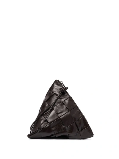 Shop Bottega Veneta Pyramid Zipped Clutch In Brown