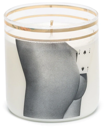 Shop Seletti Two Of Spades Glass Candle In Neutrals