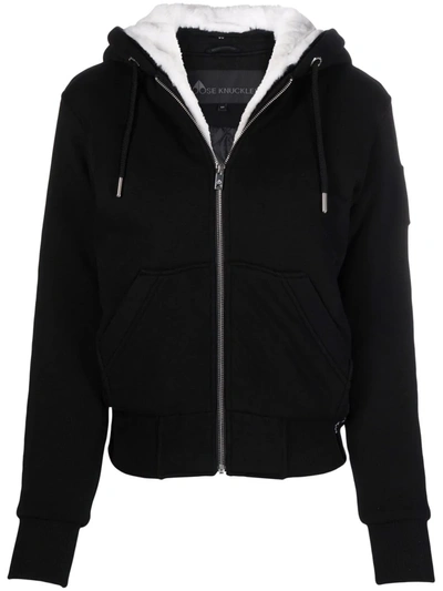 Shop Moose Knuckles Classic Bunny Hooded Jacket In Black