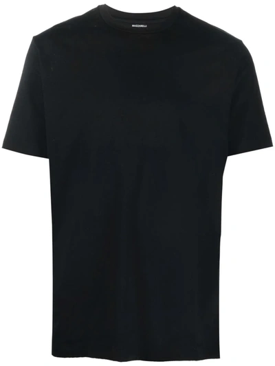 Shop Mazzarelli Round-neck Cotton T-shirt In Black