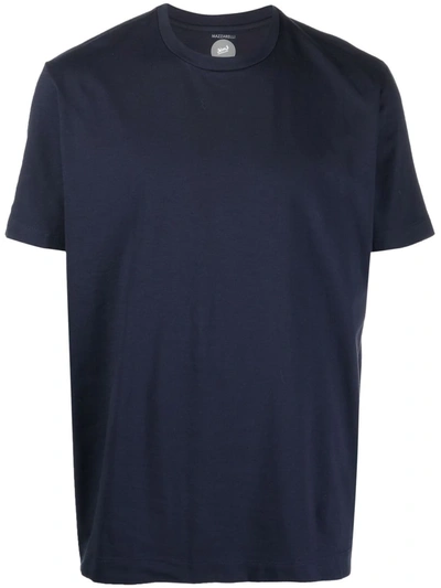 Shop Mazzarelli Round-neck Short-sleeve T-shirt In Blue