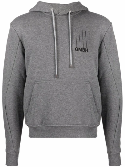 Gmbh Logo-print Pullover Hoodie In Grey | ModeSens