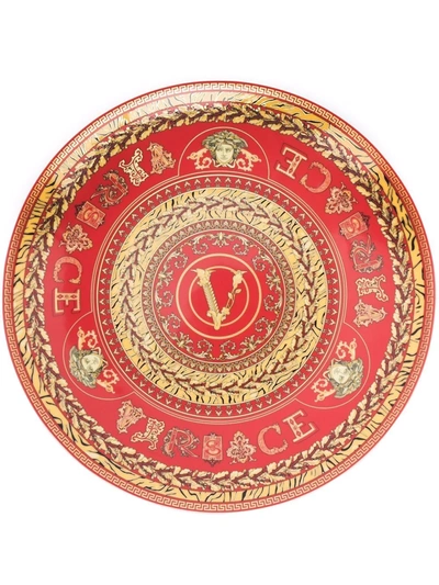 Shop Versace Virtus Holiday Plate In White