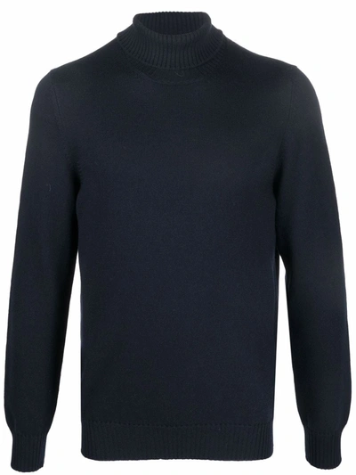 Fileria Roll Neck Jumper In Blue
