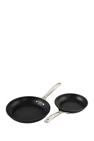 Shop Le Creuset Set Of 2 Toughened Nonstick Pro Fry Pans In Black