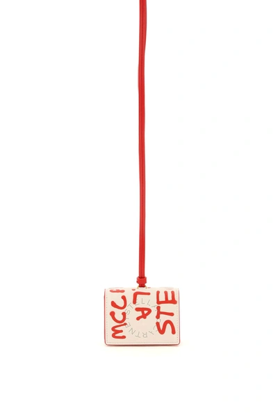 Shop Stella Mccartney Graffiti Logo Mini Wallet In White,red
