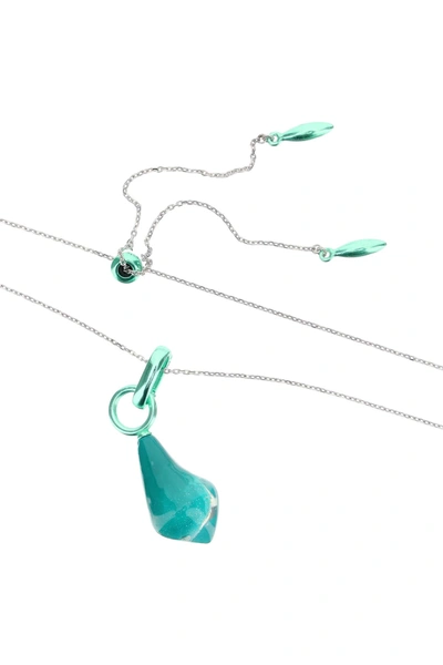 Shop Panconesi Talisman Hybrid Stones Necklace In Green,silver