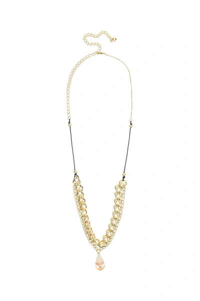 Shop Panconesi Chain Necklace With Stone Charm In Gold