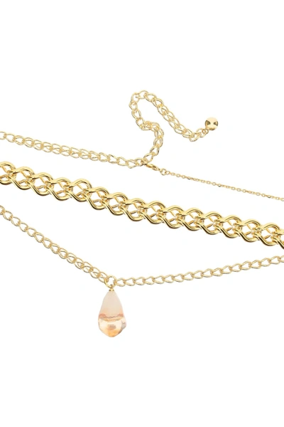 Shop Panconesi Chain Necklace With Stone Charm In Gold