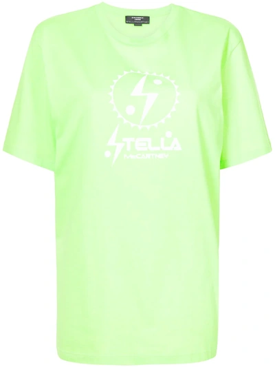 Shop Stella Mccartney Logo-print Cotton T-shirt In Green