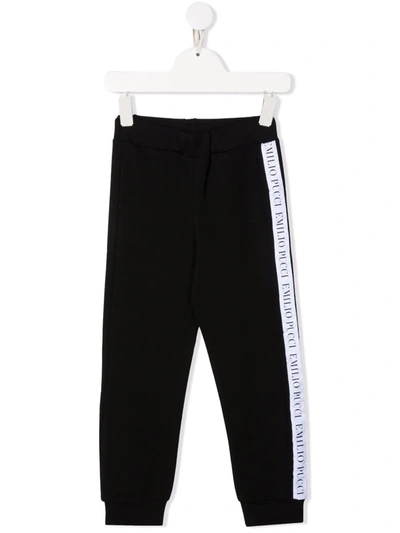 Shop Emilio Pucci Junior Teen Logo Tracksuit Bottoms In Black