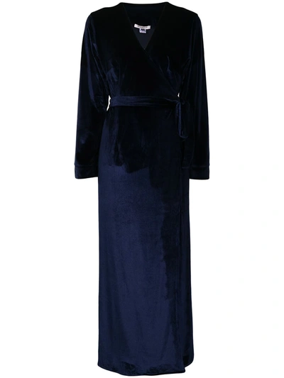 Shop Gilda & Pearl Saratoga Velvet Robe In Blue