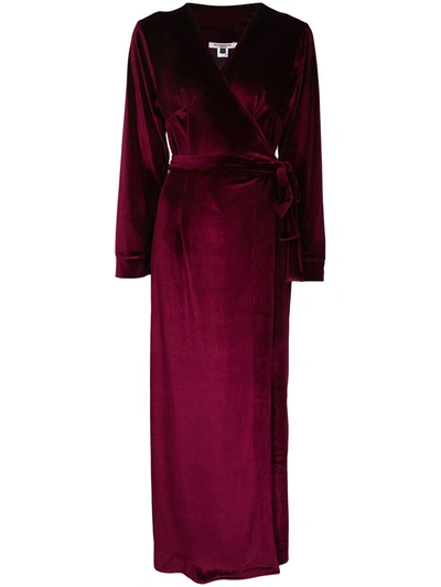 Shop Gilda & Pearl Saratoga Velvet Robe In Red