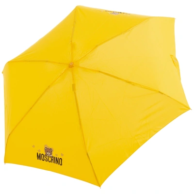 Shop Moschino Manual Umbrella Supermini Shadow Bear In Yellow