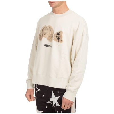 Shop Palm Angels Men's Sweatshirt Sweat   Bear Spray In White