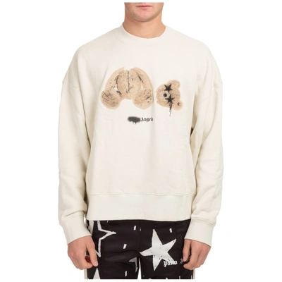 Shop Palm Angels Men's Sweatshirt Sweat   Bear Spray In White