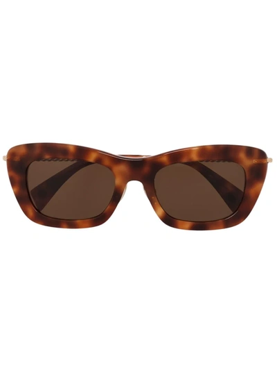 Shop Lanvin Tortoiseshell-effect Cat-eye Sunglasses In Brown