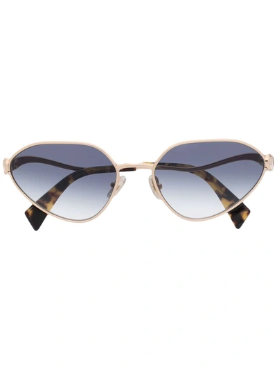 Shop Lanvin Tinted Cat Eye Sunglasses In Gold