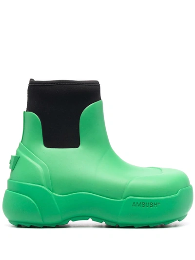 Shop Ambush Rubber Ankle Boots In Green