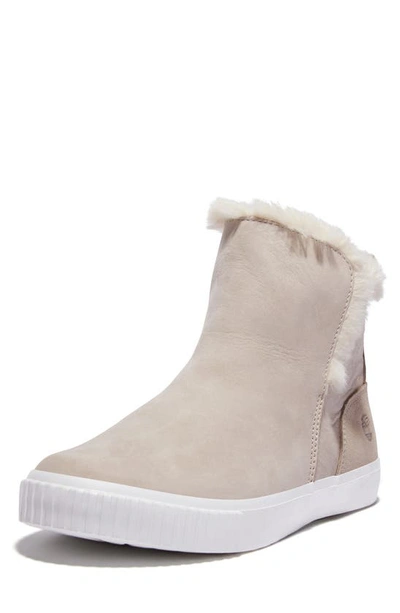 Shop Timberland Skyla Bay Faux Fur Lined Leather Sneaker In Light Taupe