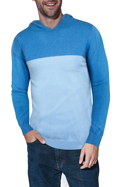 Shop X-ray Colorblock Hooded Sweater In Blue/ Pastel Blue