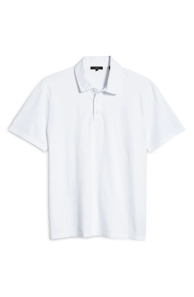 Shop Vince Garment Dyed Cotton Polo Shirt In Optic White
