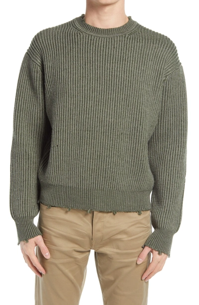 Shop John Elliott Wool Crewneck Sweater In Surplus