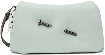 Shop Off-white Green Nailed Slouchy Clutch In Sage No Color