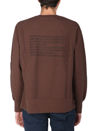 Shop Engineered Garments Printed Sweatshirt In Brown