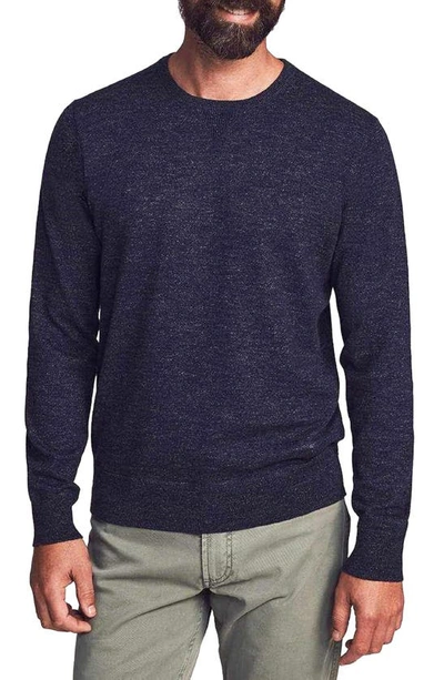 Shop Faherty Brand Sconset Crewneck Sweater In Navy Heather