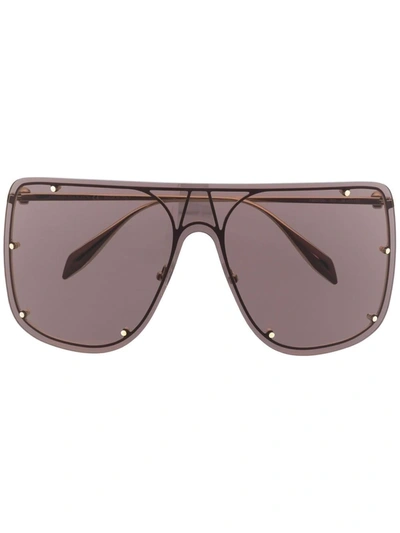 Shop Alexander Mcqueen Stud-detail Pilot Sunglasses In Black