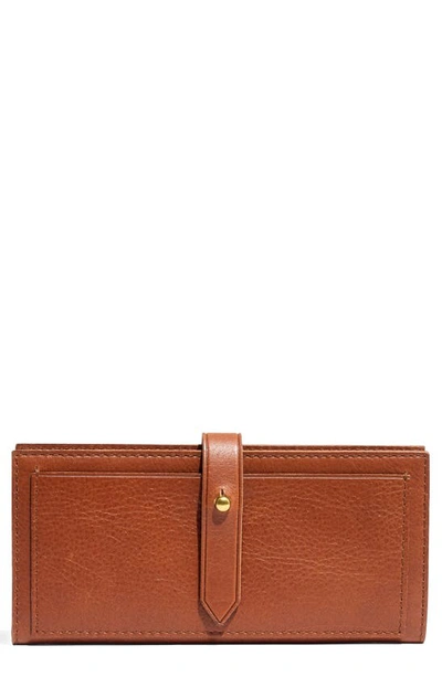 Shop Madewell New Post Leather Wallet In English Saddle