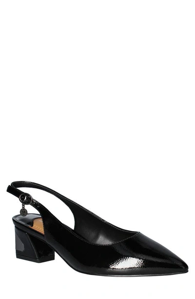 J. Reneé Shayan Womens Patent Block Heel Slingback Heels In Black