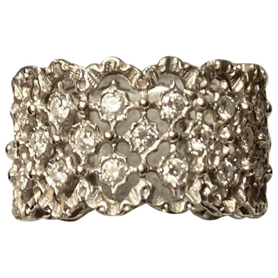 Pre-owned Buccellati Rombi White Gold Ring In Silver