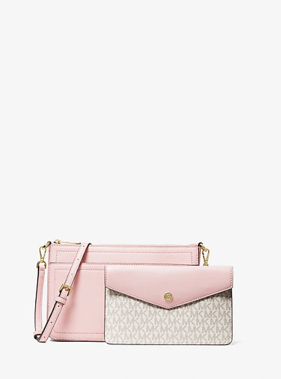 Michael Kors 3 In 1 Crossbody Bag With Removable Pouch (Cement