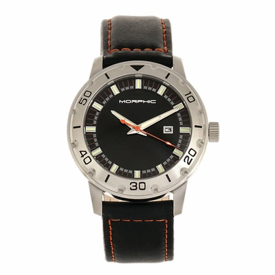 Shop Morphic M71 Series Quartz Black Dial Mens Watch 7101 In Black,silver Tone