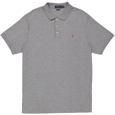 Shop Polo Ralph Lauren Classics Mens Grey Pima Soft Touch Cotton Polo Shirt